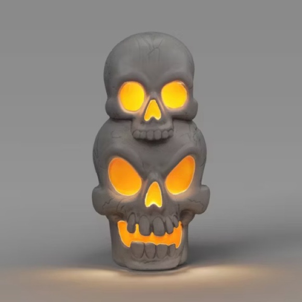 Hyde and EEK! 22.5" Light and Sound Stacked Skulls Outdoor Halloween Decor